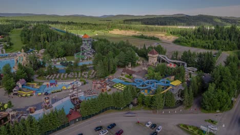 water park aerial view hyperlapse video