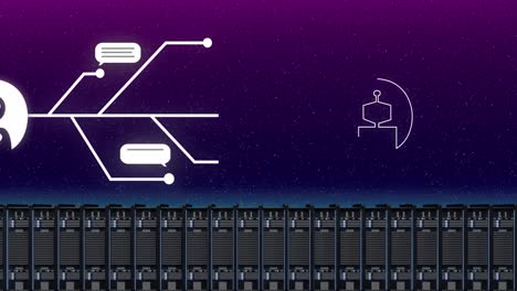 Animación-Del-Procesamiento-De-Datos-De-IA-Y-El-ícono-Sobre-La-Placa-De-Circuito-De-La-Computadora