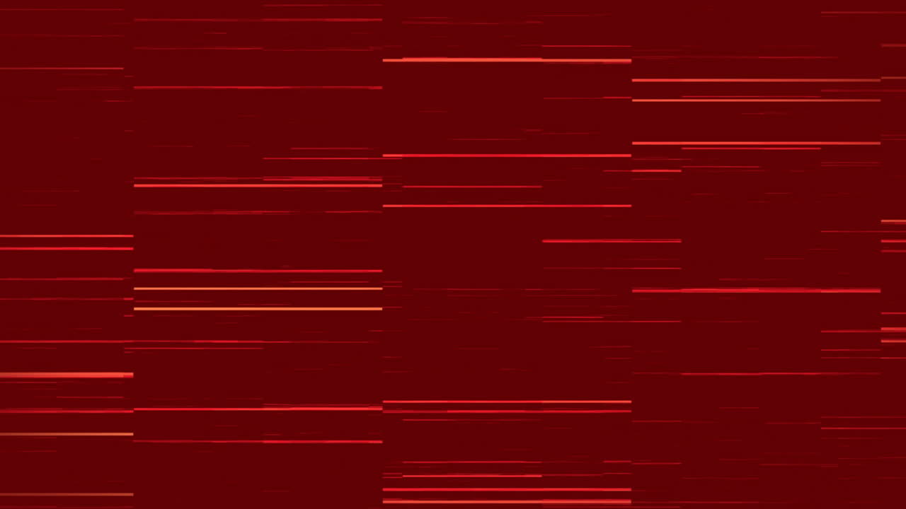 배경에서 최면적인 움직임으로 움직이는 여러 개의 빨간 빛 트레일의 애니메이션
