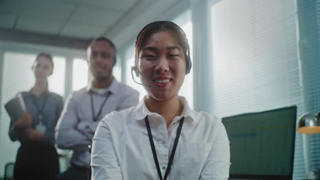 customer service team in office