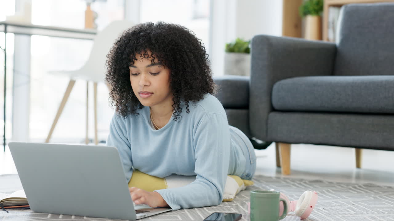 Relaxed and comfortable university student typing