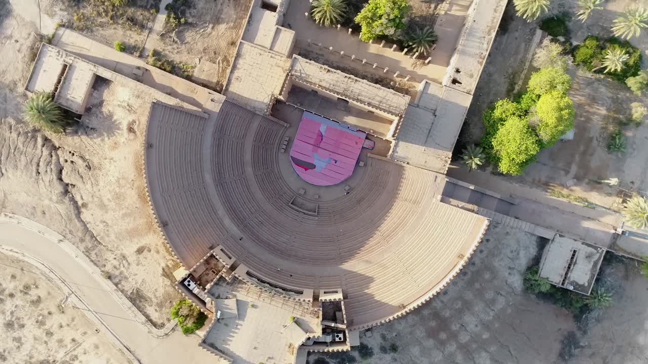 Drone shot of the ancient city of Babylon in Iraq