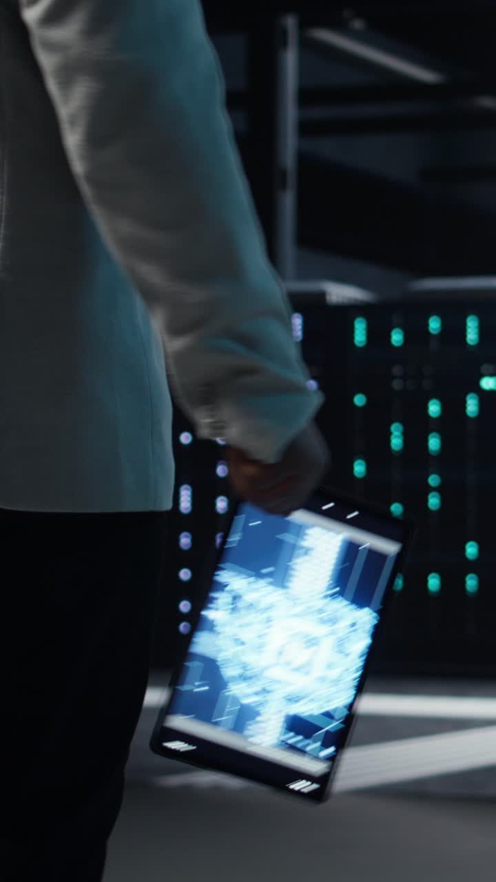 Vertical video Programmer in data center using artificial intelligence tech on tablet