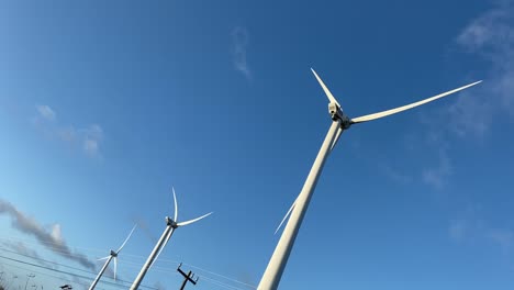 Helical-angle-footage-from-smartphone-of-wind-turbines-in-operation