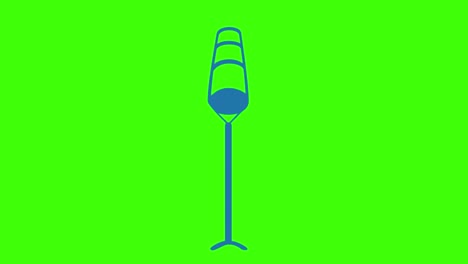 animación de un icono de calma en una pantalla verde