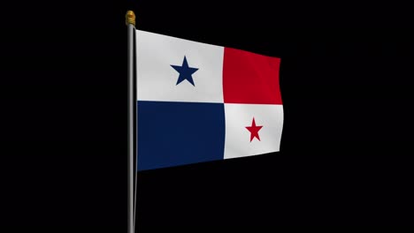 loop video of panama flag  fluttering in the wind, slow motion video of 4k , with alpha channel