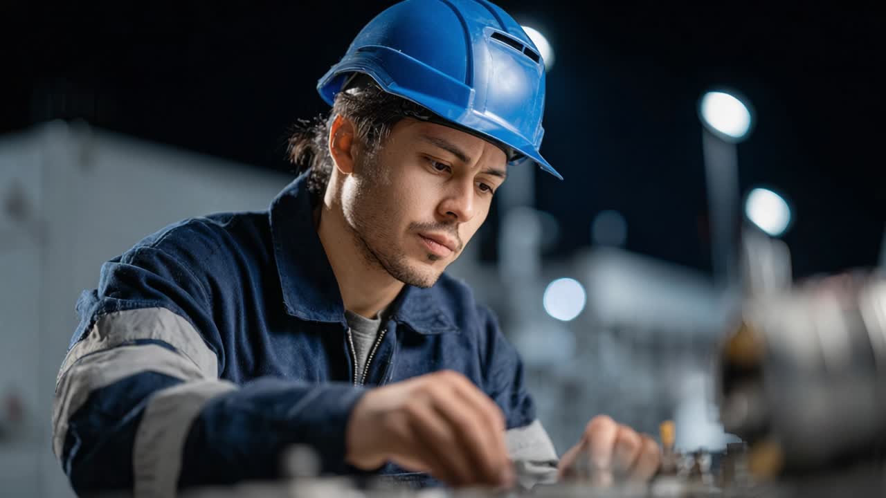 Ingeniør, der arbejder på en byggeplads