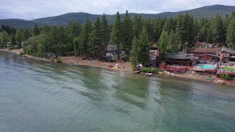 Lake-Tahoe--Sunny-Day-,-Shorefront-Homes-