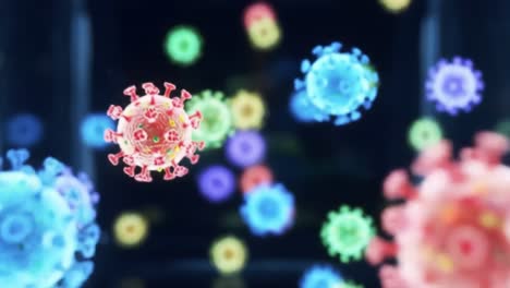 visualizing complex interactions of viruses: a dynamic representation of colorful viral structures in a controlled environment