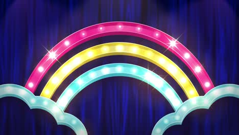 signo de teatro. arco iris y formas de nubes[bucle]