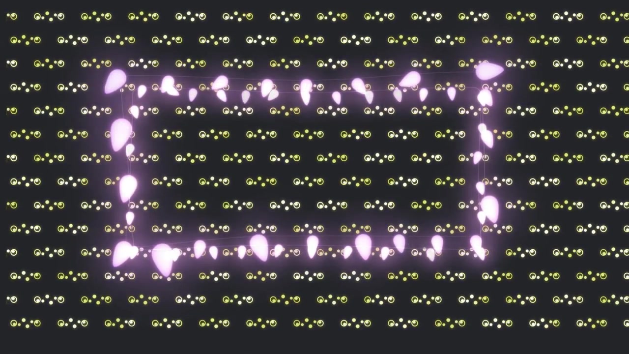Animation of light frame over shapes floating