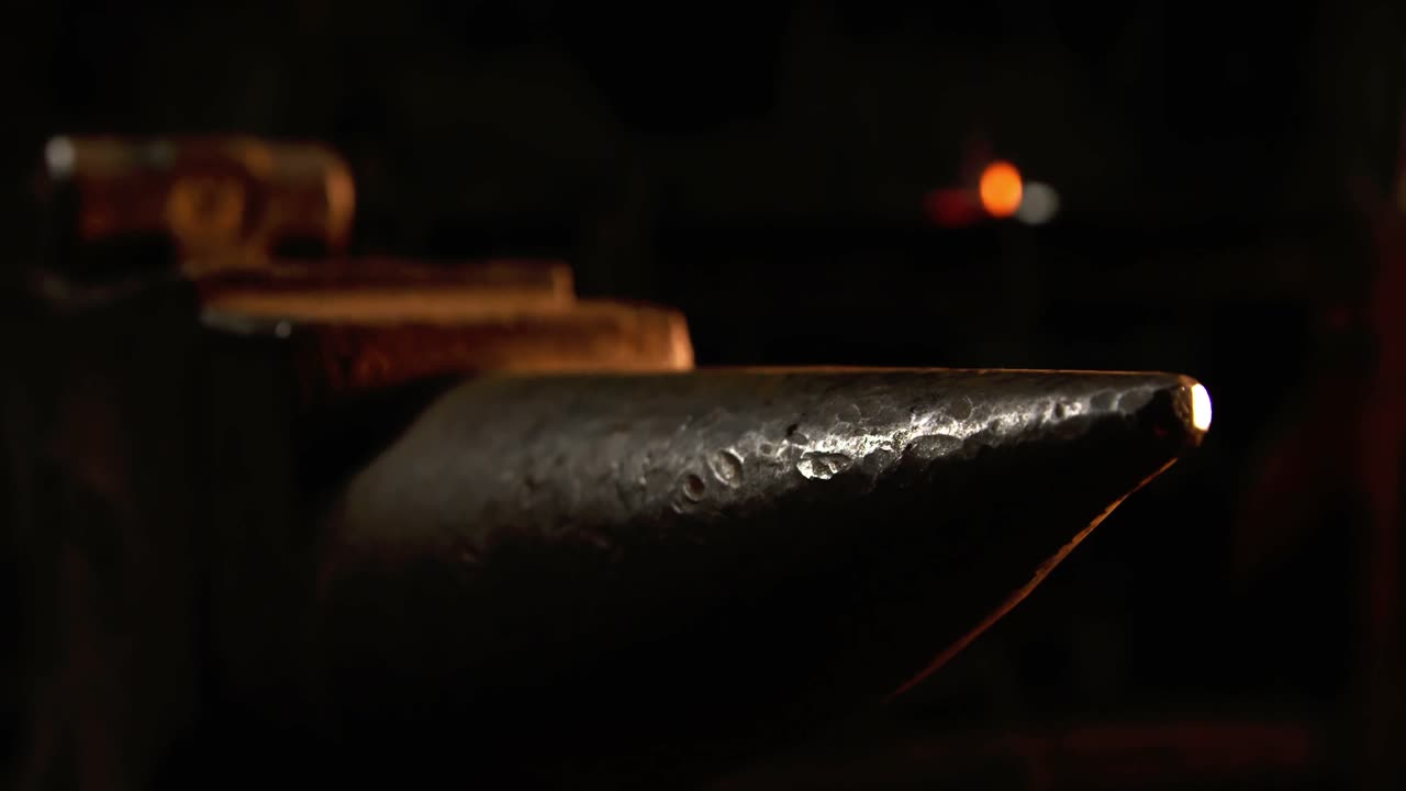 Close-up of anvil and hammer