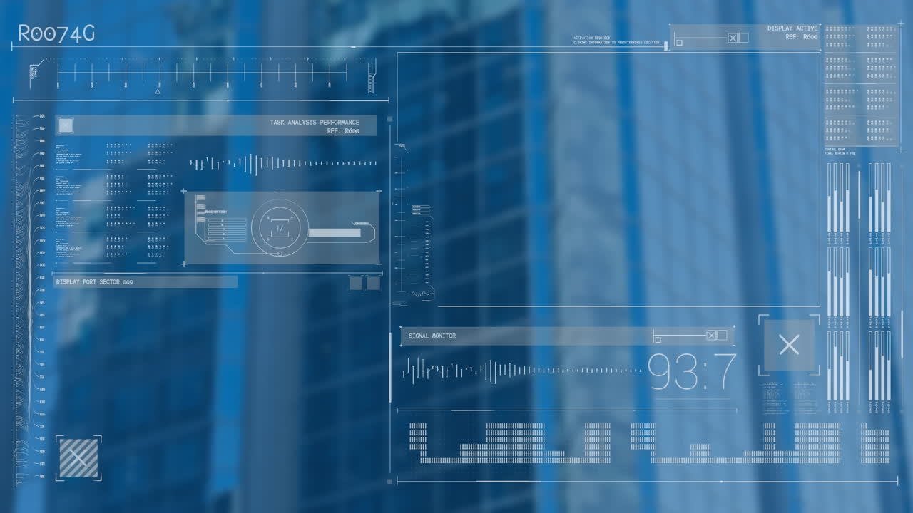 Data processing on blue background