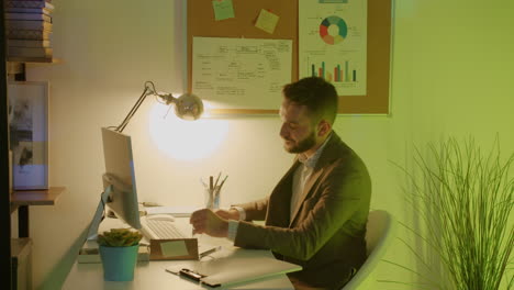 office workers at night and party time
