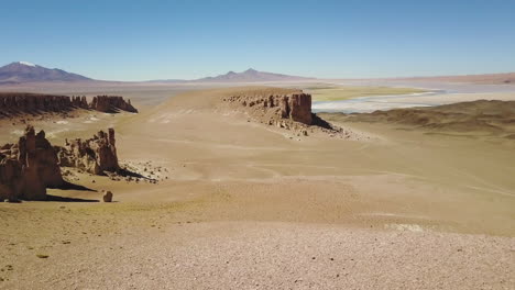 Aerial-view-of-Tara's-Cathedrals-in-Atacama-Desert