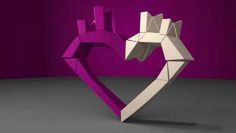 abstract heart with city skyline
