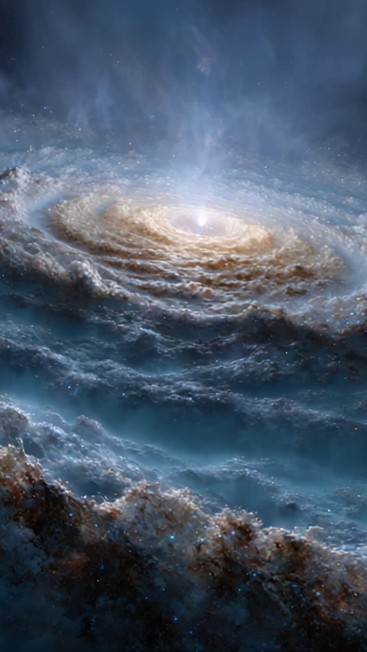 Una spirale cosmica mozzafiato: esplorare gli intricati motivi e i colori dell'ipotetico centro di una galassia nello spazio profondo