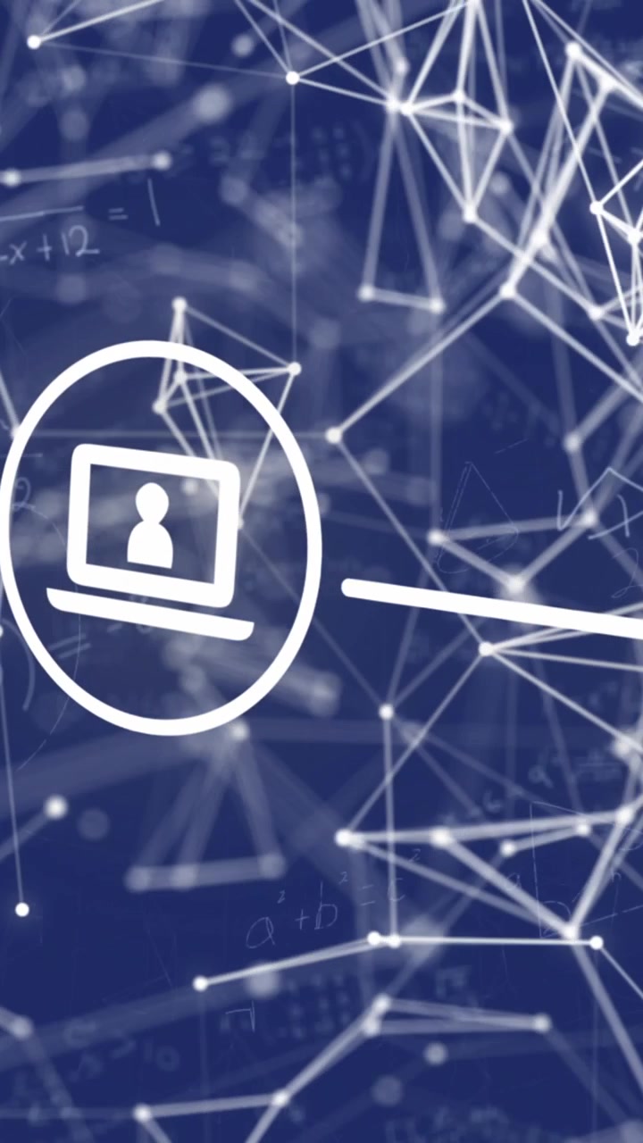 Animation of networks of connections with digital icons