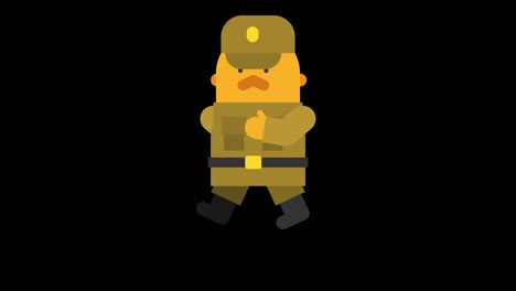 el sargento soldado corre hacia adelante y hacia atrás.