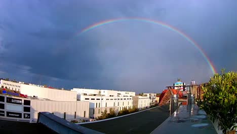 perfect 1 hour timelapse of a beautiful complet dopple rainbow