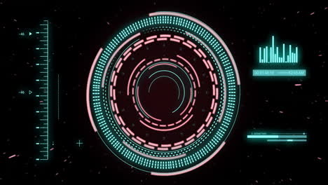 animación del procesamiento de datos digitales a través del escaneo de alcance