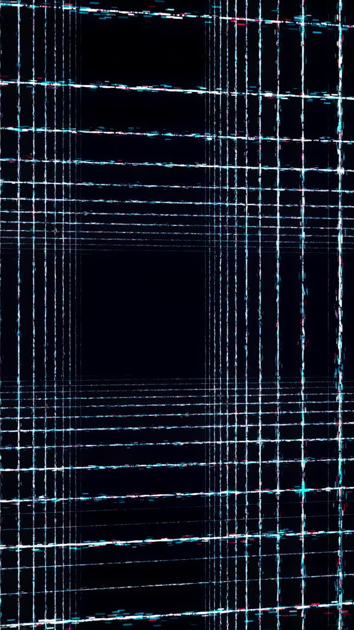 Futuristic Neon Grid Tunnel Moving Inward Metaverse Corridor Glowing Blue Lines, Endless Perspective