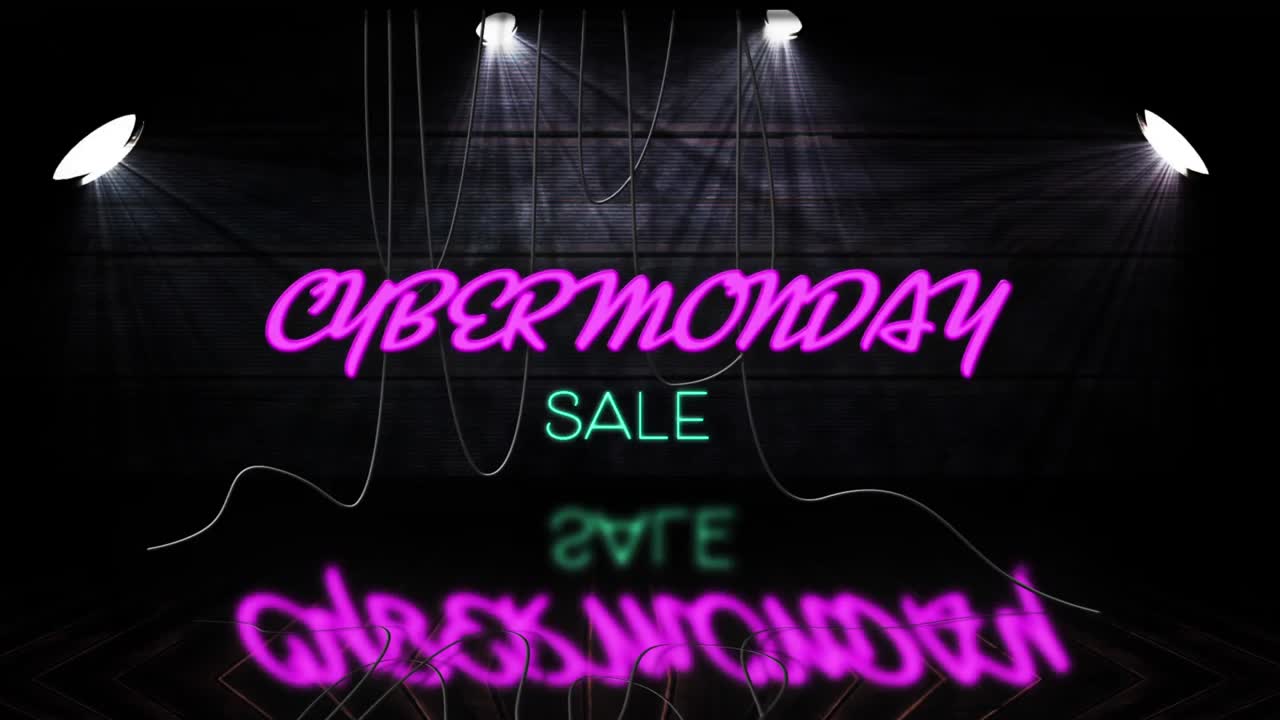 핑크 네온 사이버 월요일 판매 텍스트