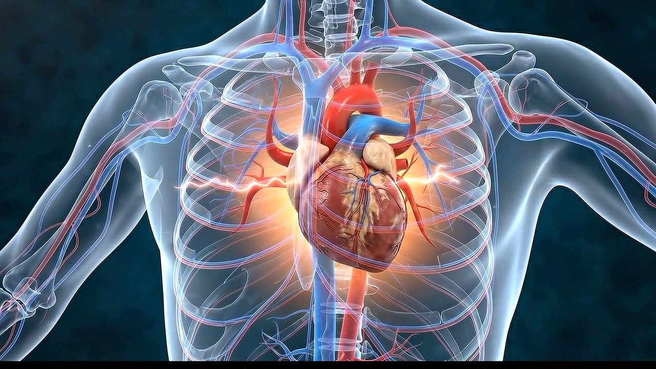 3D Medical Animation of Human Heart Beating with Circulatory System