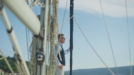 man on a yacht