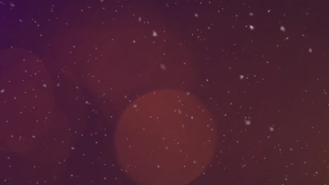 animación de nieve cayendo y manchas de luz en fondo negro.