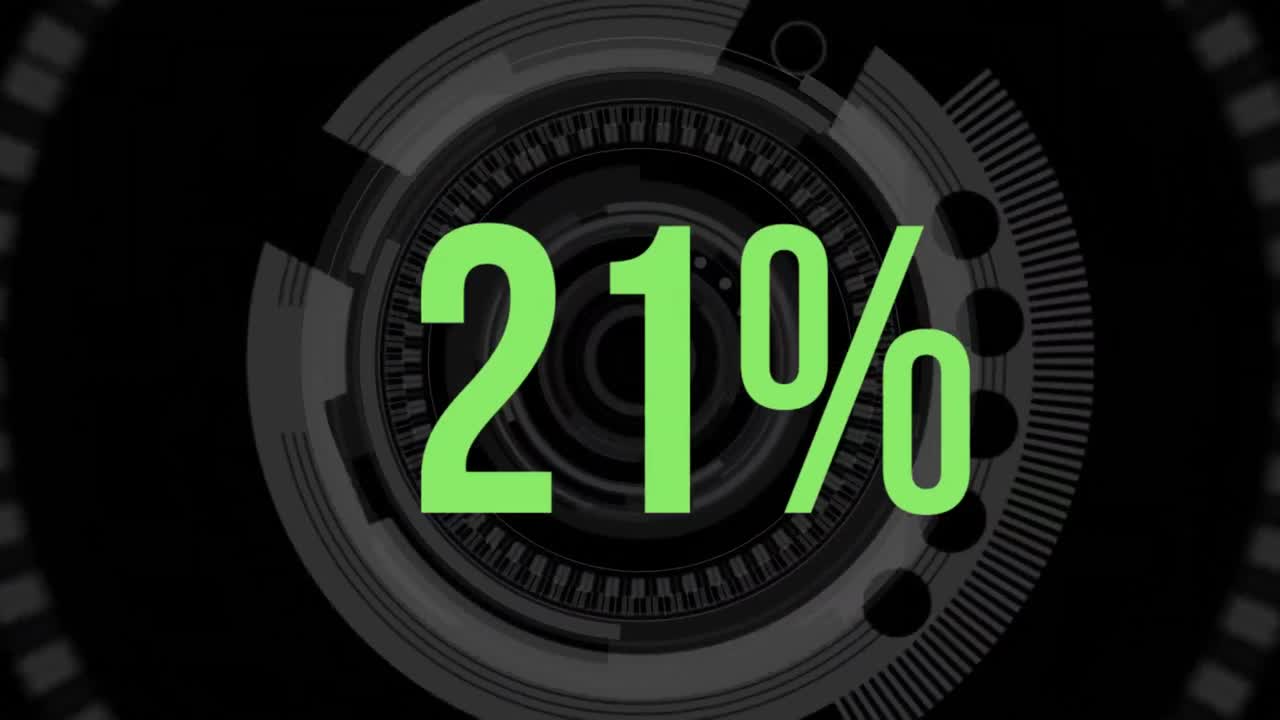 porcentaje creciente en color con anillos