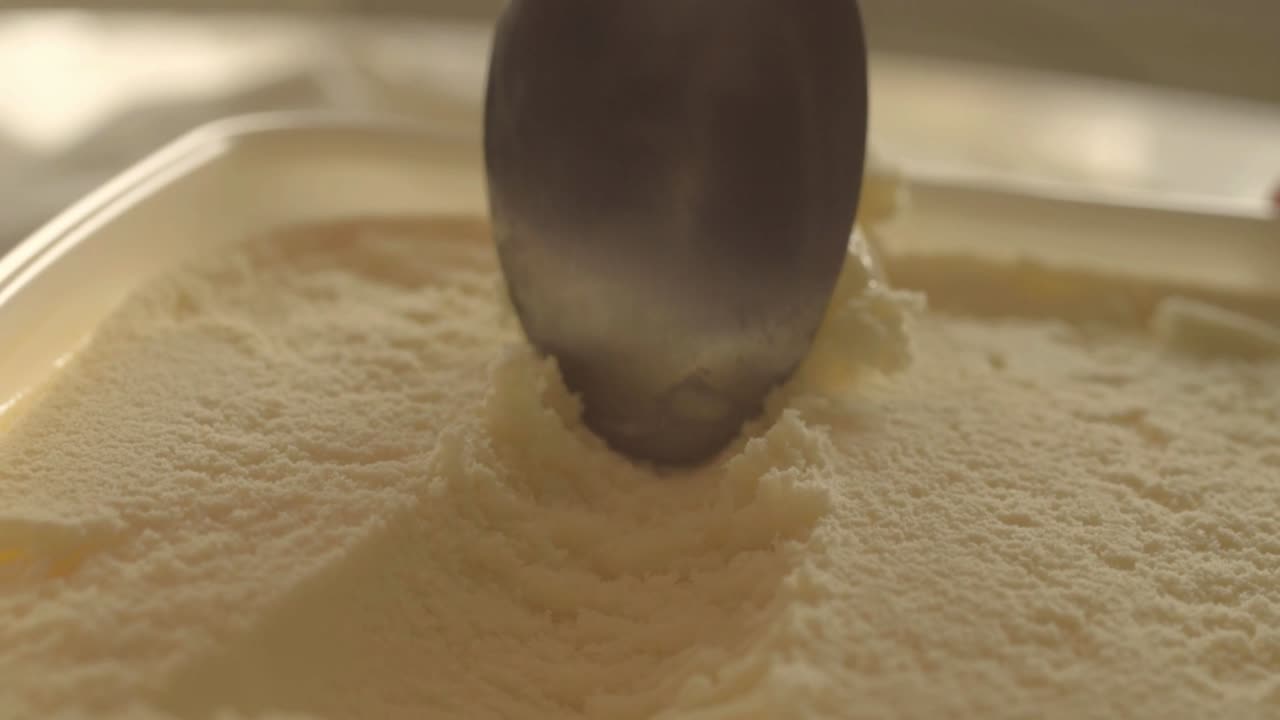 Helping of vanilla ice cream