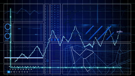 animation of digital data processing over grid