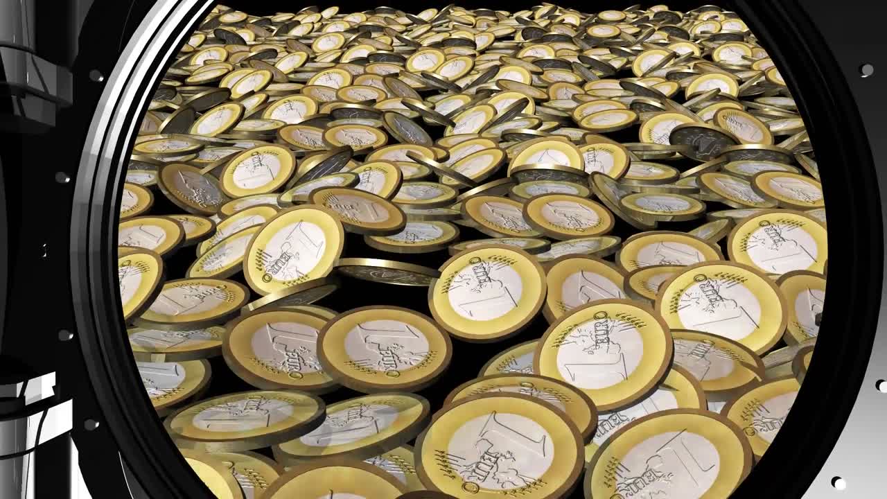 monedas dentro de una bóveda