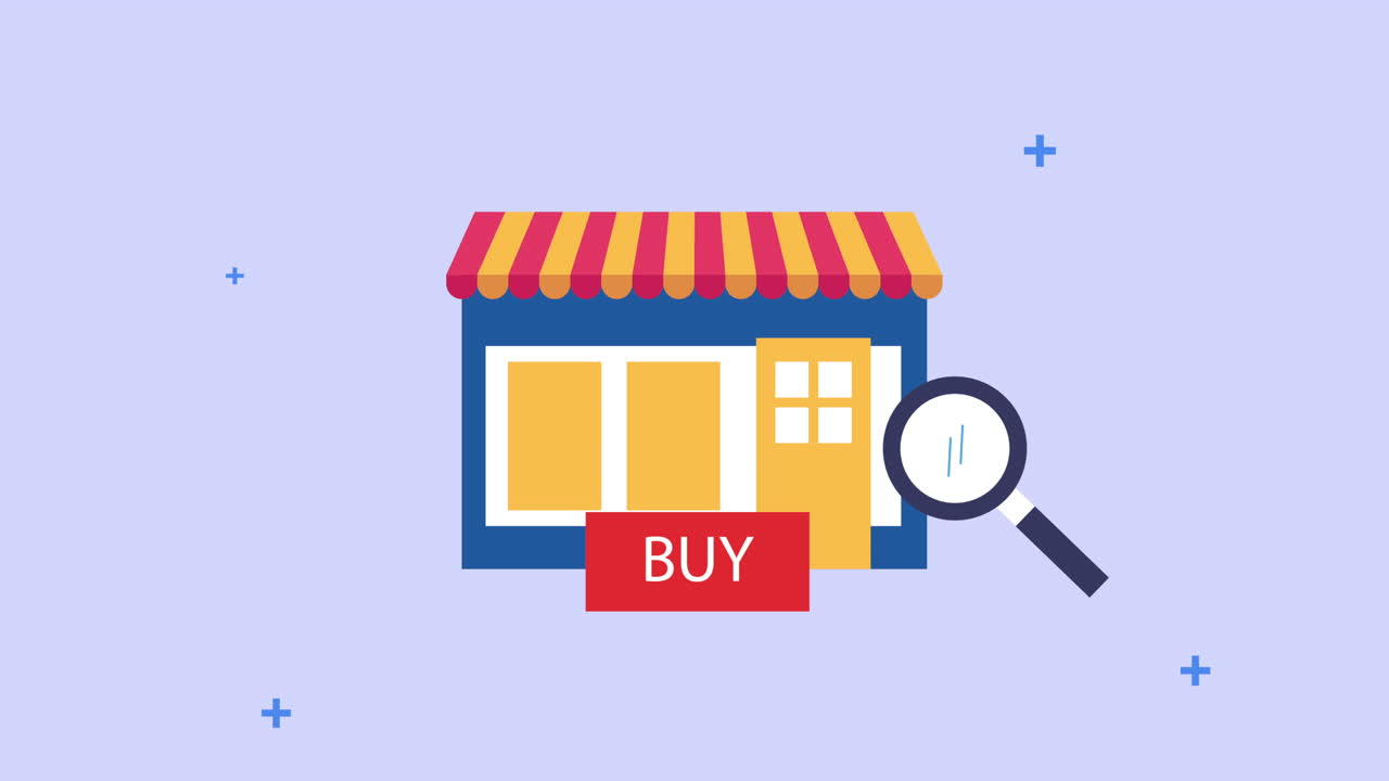 edificio de almacén con lupa