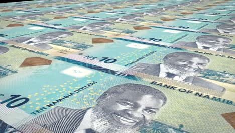 banknotes of ten namibian dollar of namibia, cash money, loop