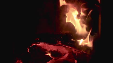 wood burning in a wood burner on a cold winter day stock video stock footage