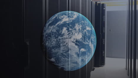 Animation-of-a-globe-against-computer-server-room