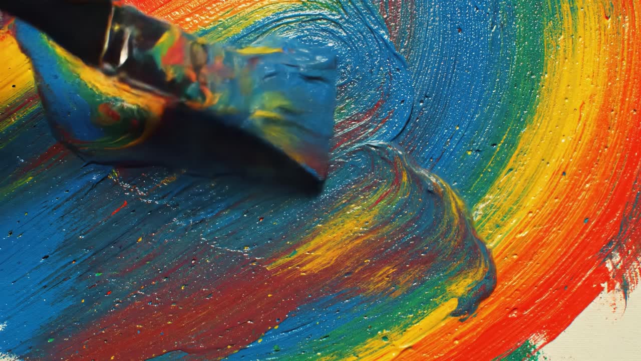 Abstract Painting with Impasto Technique