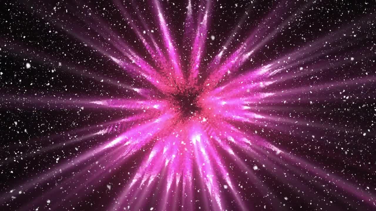 On playback start 3D render pink burst pulsating with shimmering rays visualizing energy expansion