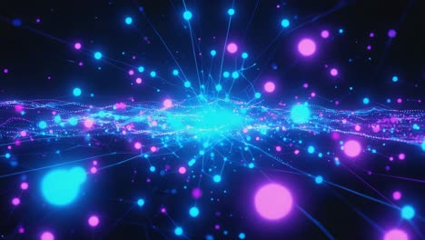 abstract glowing network of connected dots
