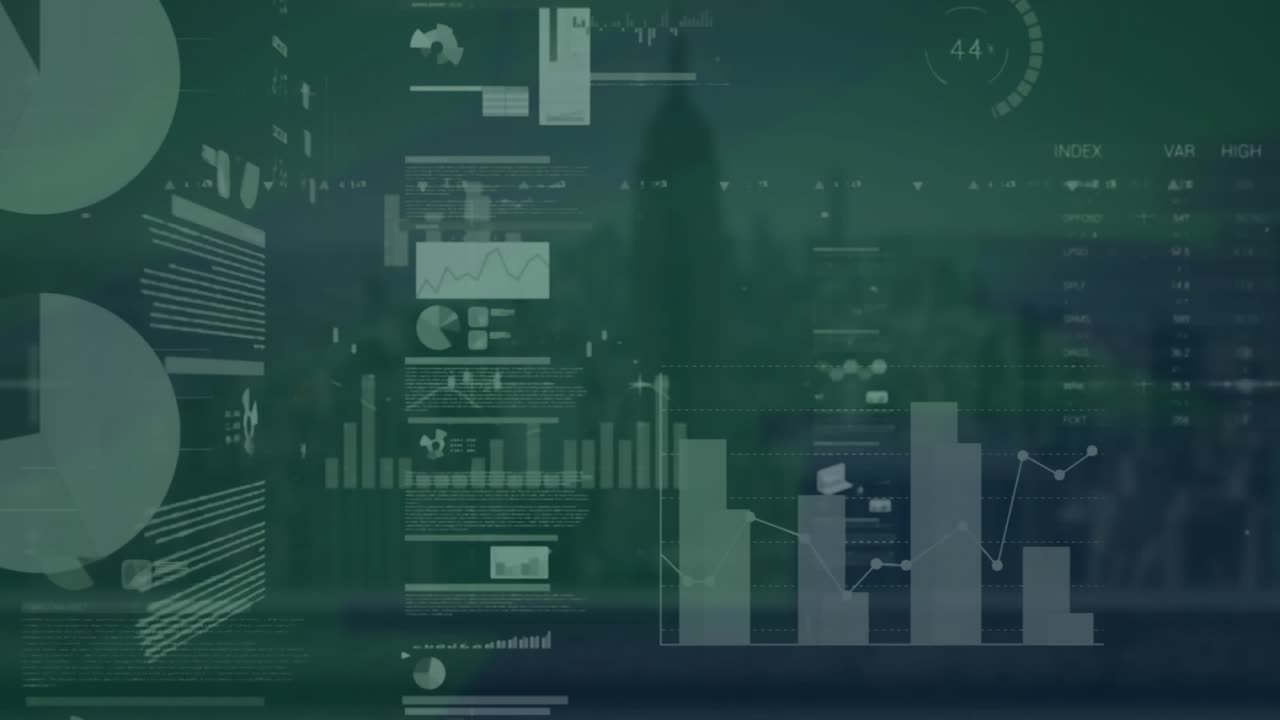 Animation of statistics and data processing over world map