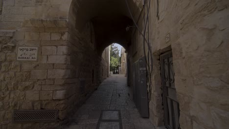 walking in the narrow streets of the old city of jerusalem