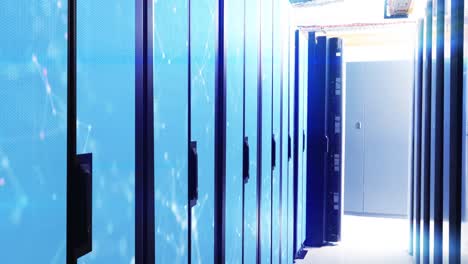 animation of moving shapes over server room