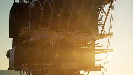 image of oil platform while cloudless day.