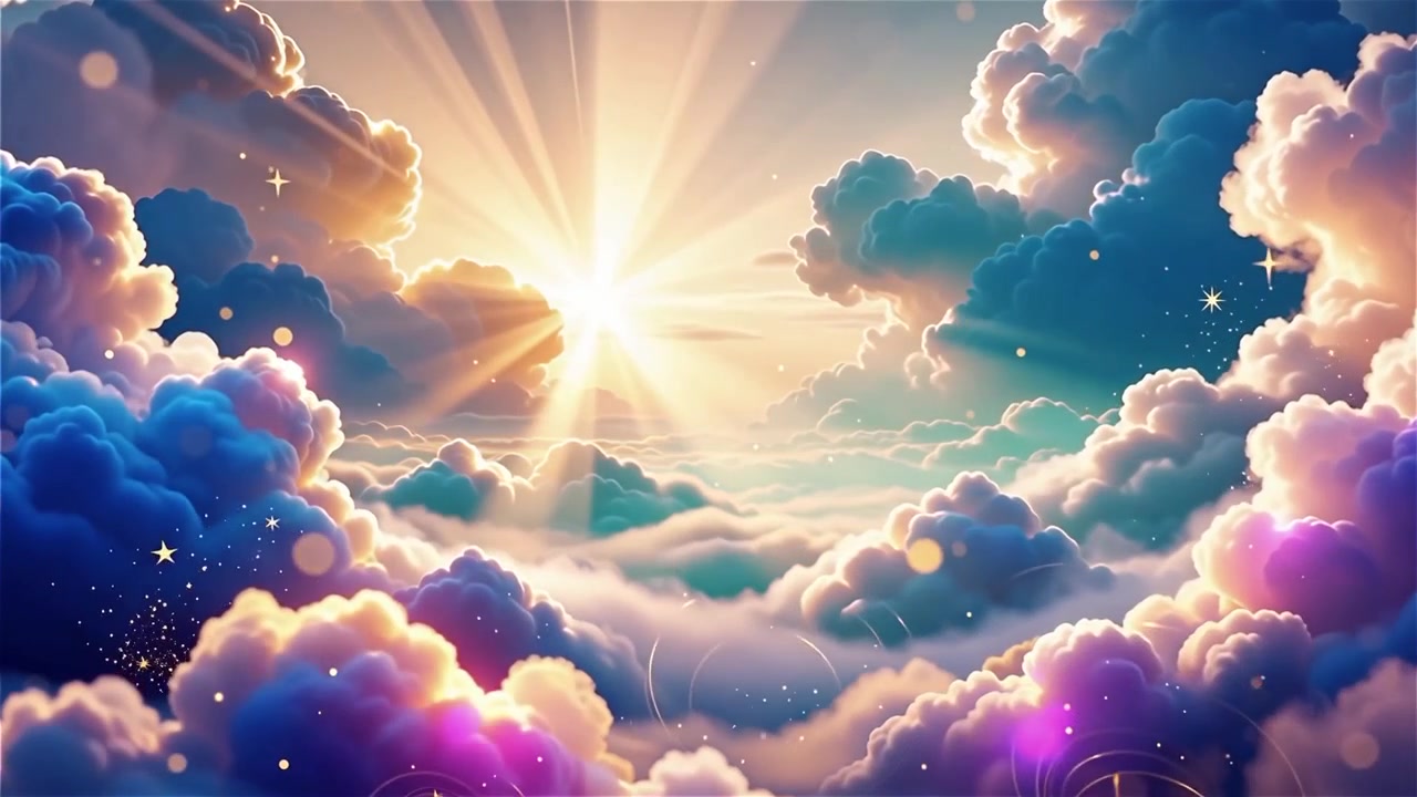 Fondo Cristiano de Adoración con Luz Celestial