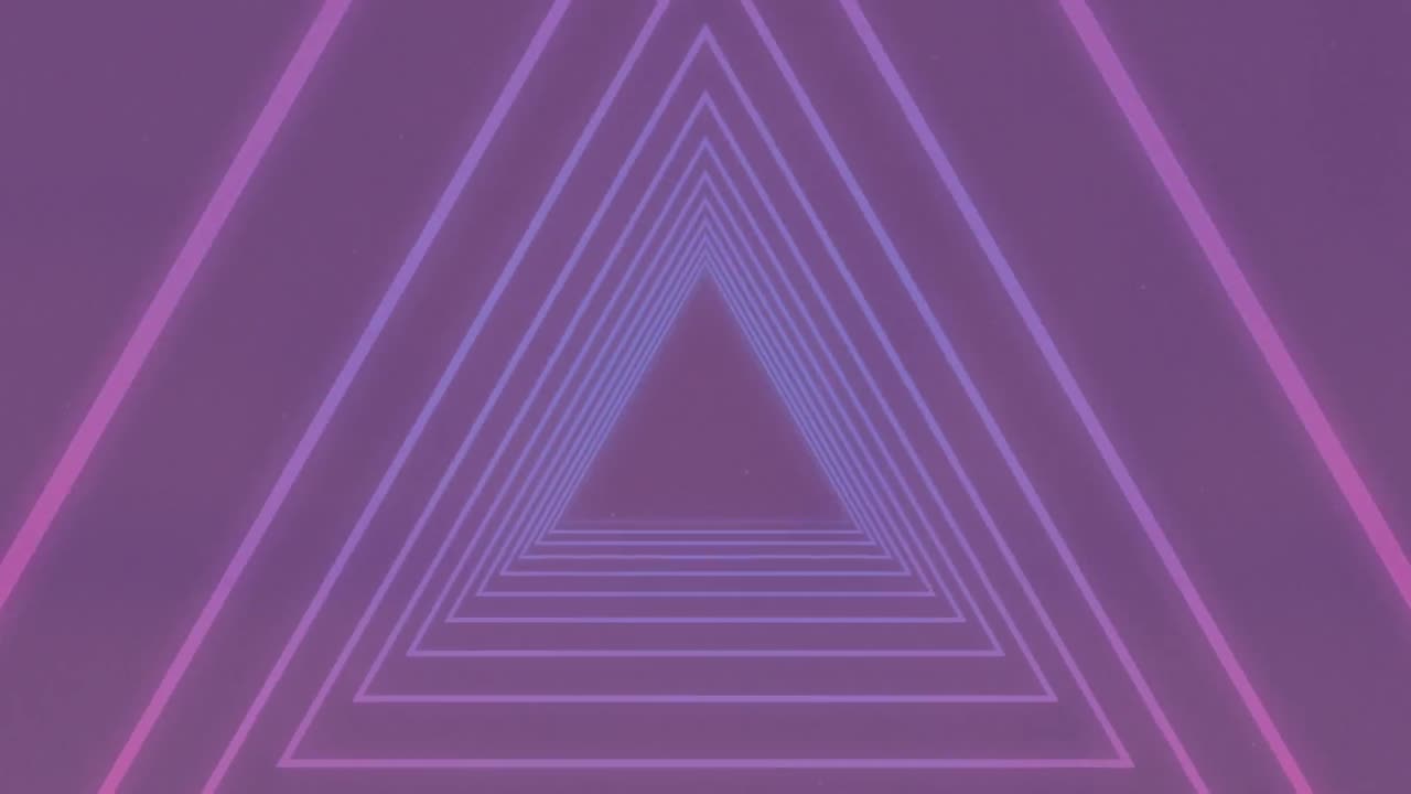 animación de un túnel brillante de neón sobre un fondo púrpura