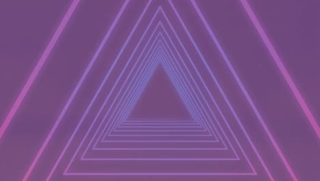 Animation-of-neon-glowing-tunnel-over-purple-background