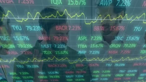 animación del procesamiento de datos financieros sobre las empresas personas