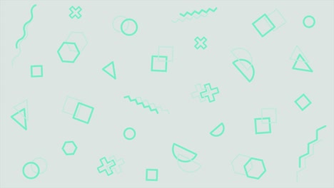 4k formas geométricas multicolores patrón en el estilo retro, memphis de los años 80 y 90. fondo abstracto vintage animado.